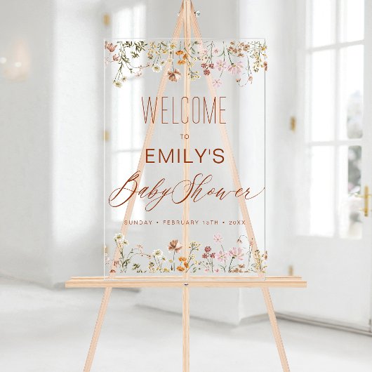 Welkomstteken in Bloom van Baby shower van wilde b Acryl Bord