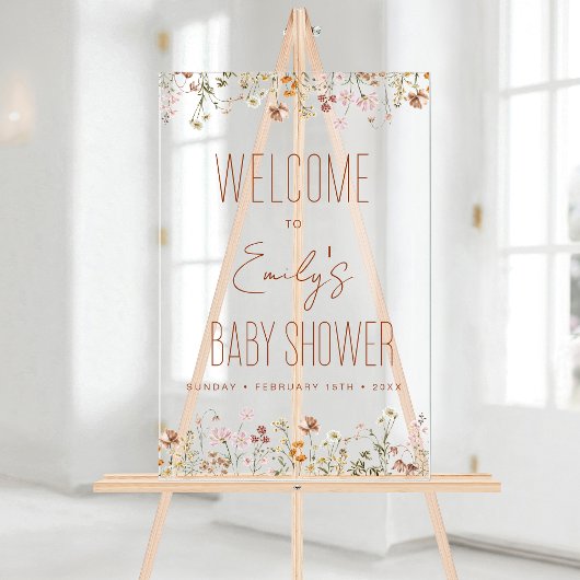 Welkomstteken in Bloom van Baby shower van wilde b Acryl Bord