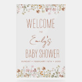 Welkomstteken in Bloom van Baby shower van wilde b Acryl Bord (Voorkant)