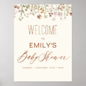 Welkomstteken in Bloom van Baby shower van wilde b Poster (Voorkant)