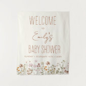 Welkomstteken in Bloom van Baby shower van wilde b Wandkleed (Voorkant)
