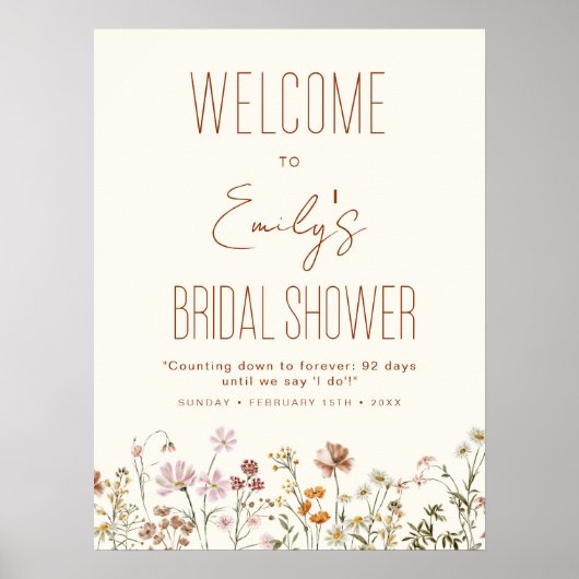 Welkomstteken in Bloom van Vrijgezellenfeest van w Poster (Voorkant)