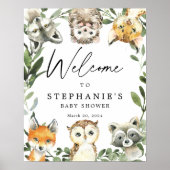 Welkomstteken klein Baby shower Woodland Poster (Voorkant)