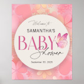 Welkomstteken klein Butterfly-Baby shower Poster (Voorkant)
