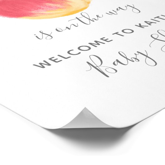 Welkomstteken kleine Baby shower Poster (Hoek)