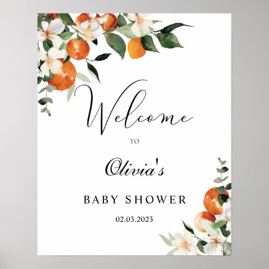 Welkomstteken kleine baby shower poster (Voorkant)
