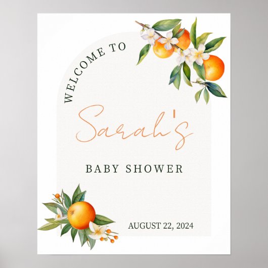 Welkomstteken kleine Cutie Baby shower Poster (Voorkant)