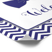 Welkomstteken kleine Man Bow Stropdas Baby shower Poster (Hoek)