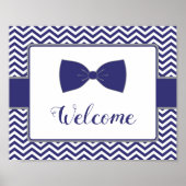 Welkomstteken kleine Man Bow Stropdas Baby shower Poster (Voorkant)