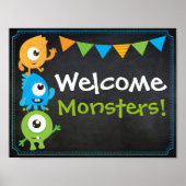 Welkomstteken kleine monster poster (Voorkant)