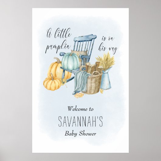 Welkomstteken kleine pomkin Herfst Baby shower Poster (Voorkant)