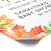 Welkomstteken kleine pomkin Herfst Baby shower Poster (Hoek)