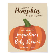 Welkomstteken kleine pomkin Herfst Baby shower