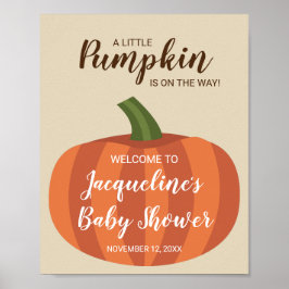 Welkomstteken kleine pomkin Herfst Baby shower Poster