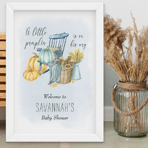 Welkomstteken kleine pomkin Herfst Baby shower Poster