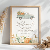 Welkomstteken kleine pomkin Herfst Baby shower Poster