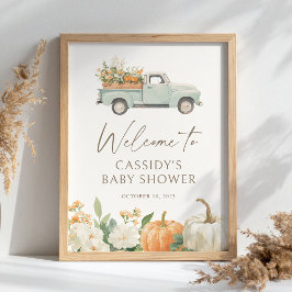 Welkomstteken kleine pomkin Herfst Baby shower Poster