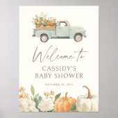 Welkomstteken kleine pomkin Herfst Baby shower Poster (Voorkant)