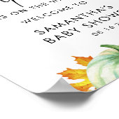 Welkomstteken kleine pomkin Herfst Baby shower Poster (Hoek)