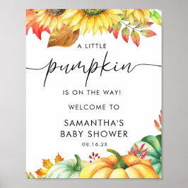 Welkomstteken kleine pomkin Herfst Baby shower Poster