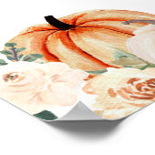 Welkomstteken kleine pompoenen Baby shower Poster (Hoek)