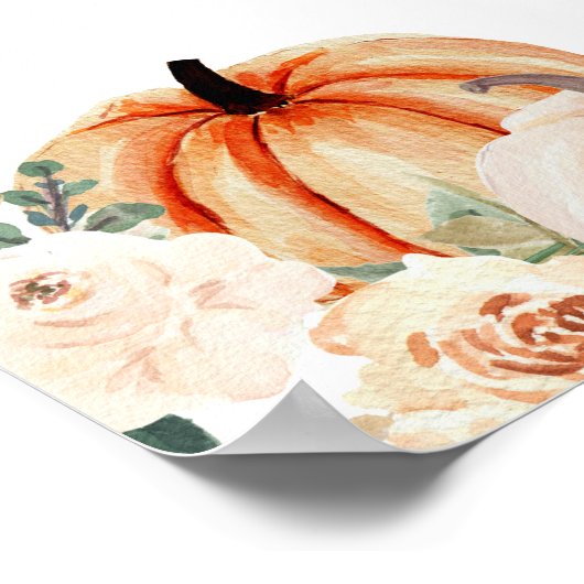 Welkomstteken kleine pompoenen Baby shower Poster (Hoek)