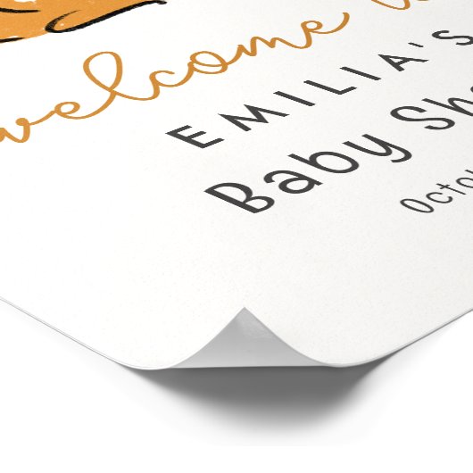 Welkomstteken kleine pompoenen Baby shower Poster (Hoek)