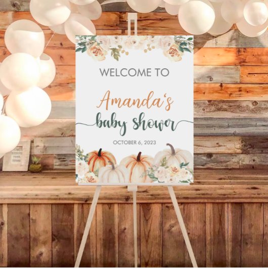 Welkomstteken kleine pompoenen Baby shower Poster