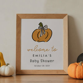 Welkomstteken kleine pompoenen Baby shower Poster