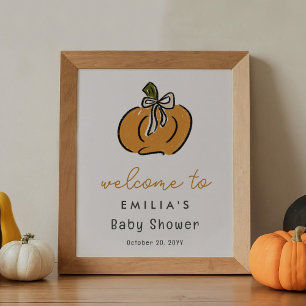 Welkomstteken kleine pompoenen Baby shower Poster