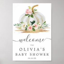 Welkomstteken kleine roze Baby shower Poster