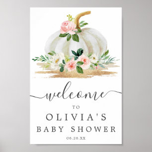 Welkomstteken kleine roze Baby shower Poster