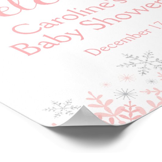 Welkomstteken kleine Snowflake Baby shower Poster (Hoek)