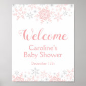 Welkomstteken kleine Snowflake Baby shower Poster (Voorkant)