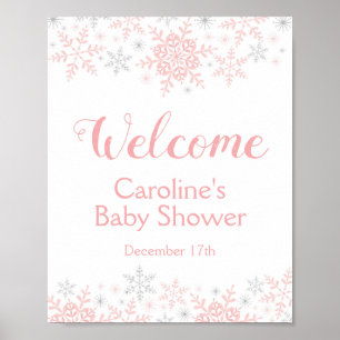 Welkomstteken kleine Snowflake Baby shower Poster