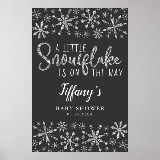 Welkomstteken kleine Snowflake Baby shower Poster (Voorkant)