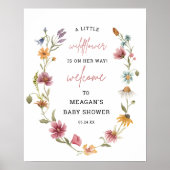 Welkomstteken kleine wilde bloemen Baby shower Poster (Voorkant)