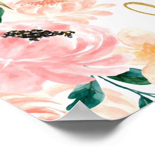 Welkomstteken kleine wilde bloemen Baby shower Poster (Hoek)