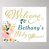 Welkomstteken kleine wilde bloemen Baby shower Poster (Voorkant)