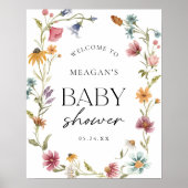 Welkomstteken kleine Wildflower Girl Baby shower Poster (Voorkant)