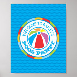 Welkomstteken kleurrijke ball-band poster