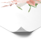Welkomstteken marineserie en roze Floral Wedding Poster (Hoek)