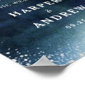 Welkomstteken marinier Blue Silver Wedding Poster (Hoek)