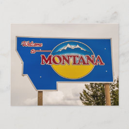 Welkomstteken Montana - grens Montana Briefkaart