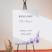 Welkomstteken Paarse bruiloft Poster