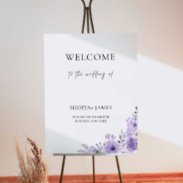 Welkomstteken Paarse bruiloft Poster