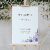 Welkomstteken Paarse bruiloft Poster