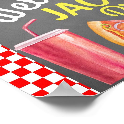 Welkomstteken Pizza Party Poster (Hoek)