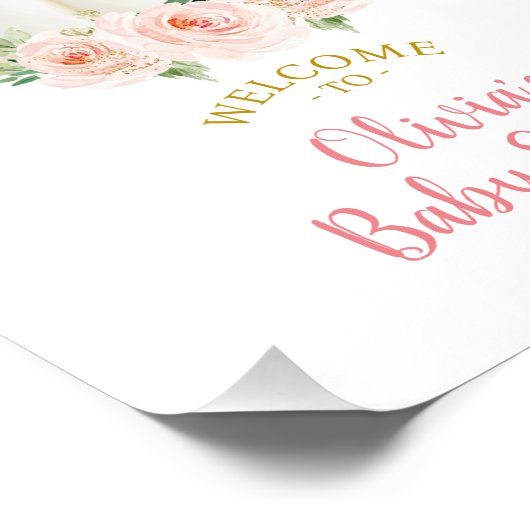 Welkomstteken pomkin Baby shower Foto Afdruk (Hoek)