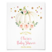 Welkomstteken pomkin Baby shower Foto Afdruk (Voorkant)